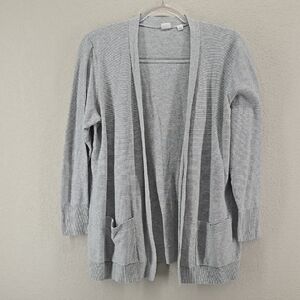 GAP Light Gray Open-Front Ribbed Cardigan Size Large